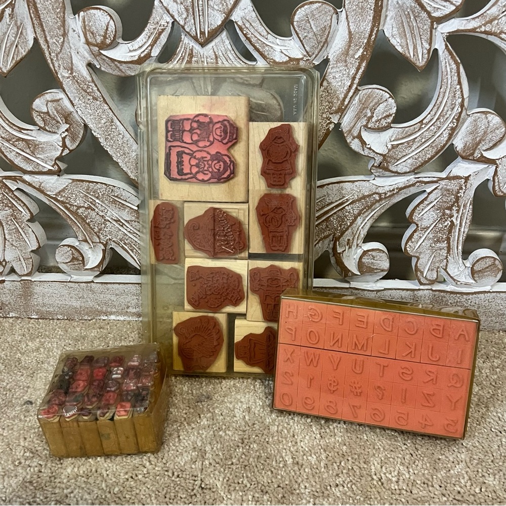 Stampin’ Up Assorted Vintage Wooden Rubber Stamp Set 109 Pieces - Picture 3 of 6